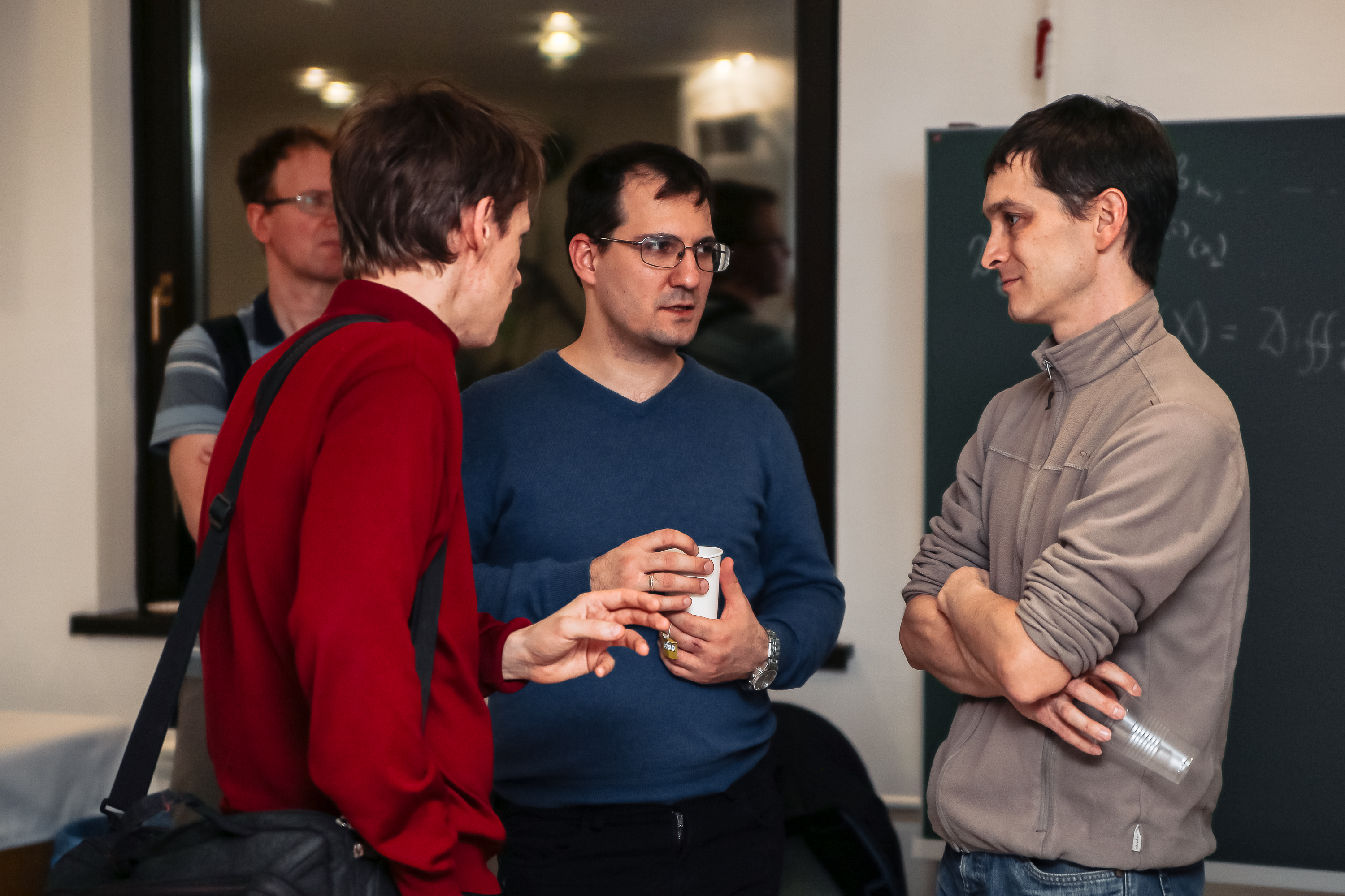 Roman Avdeev and Sergey Gaifullin at X school-conference "Lie algebras, algebraic groups and invariant theory", Steklov Mathematical Institute, Moscow, January 2023