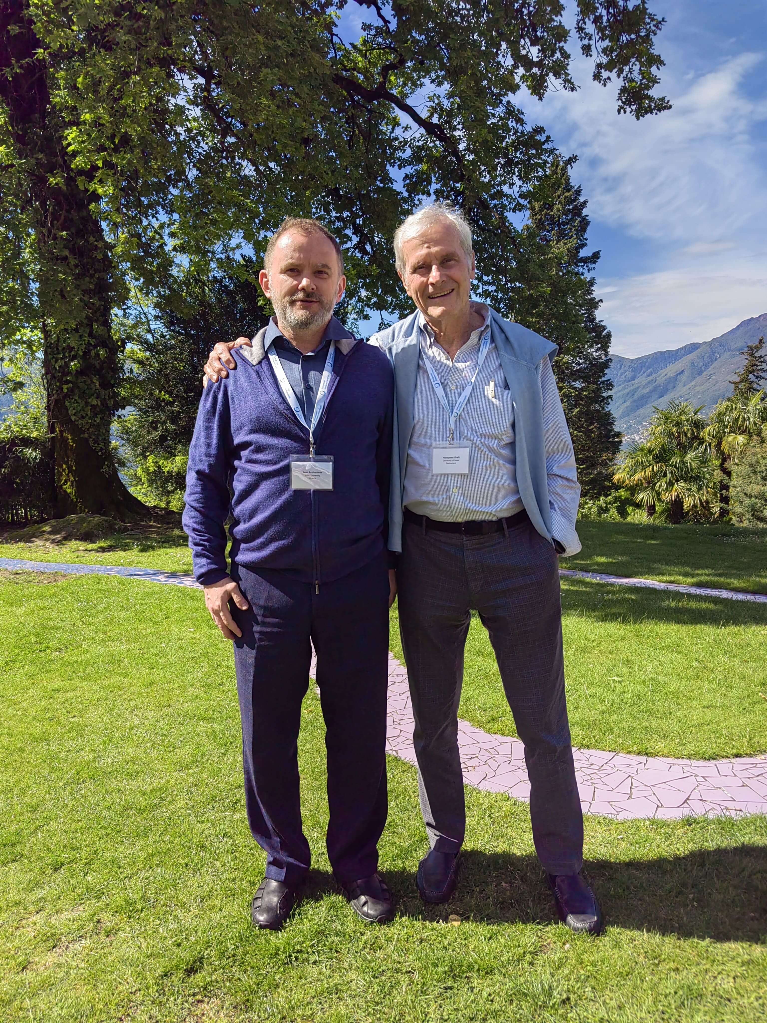 И.Аржанцев и Х.Крафт на воркшопе "Algebraic Transformation Groups", Аскона, Швейцария, май 2024